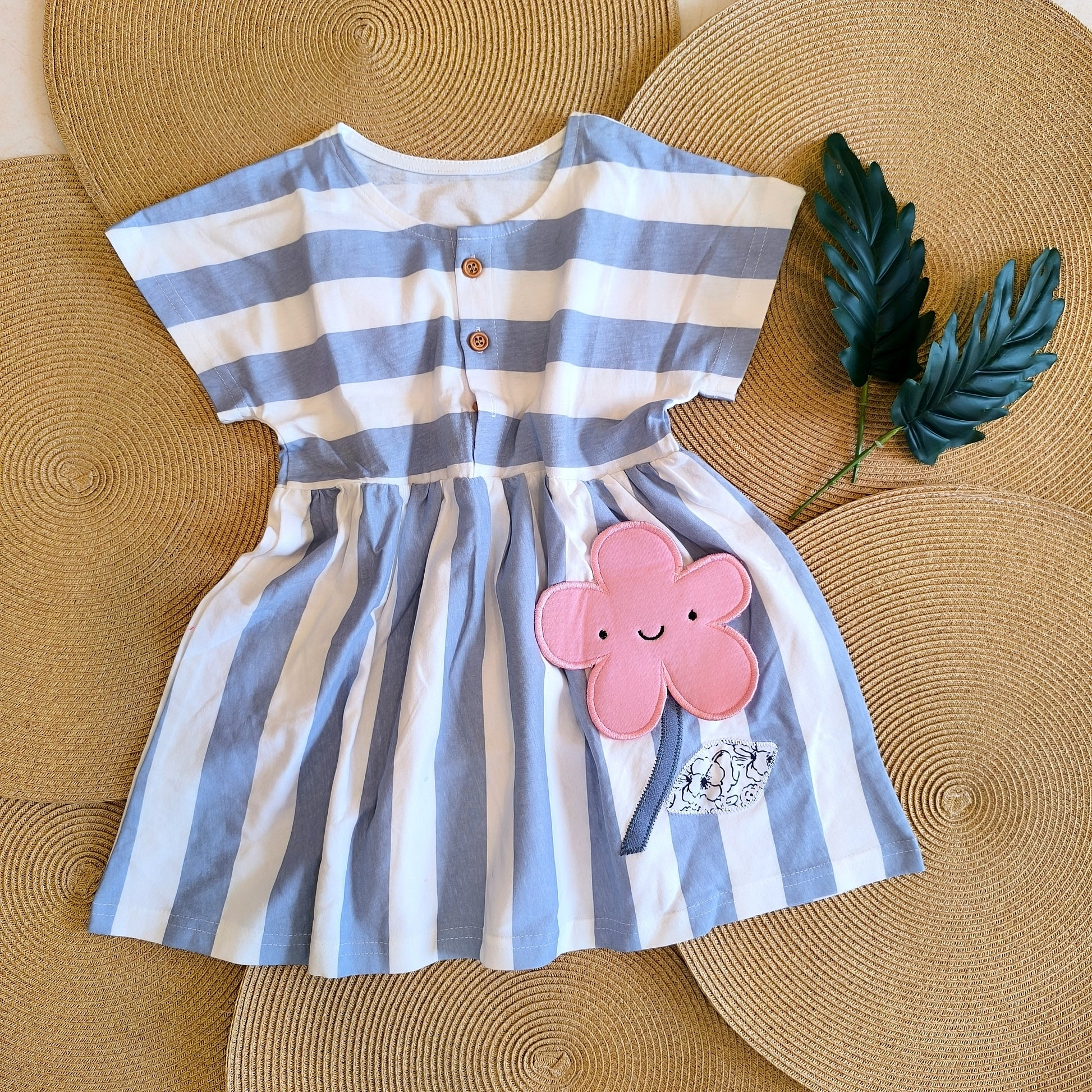Floral Blue and White Dress