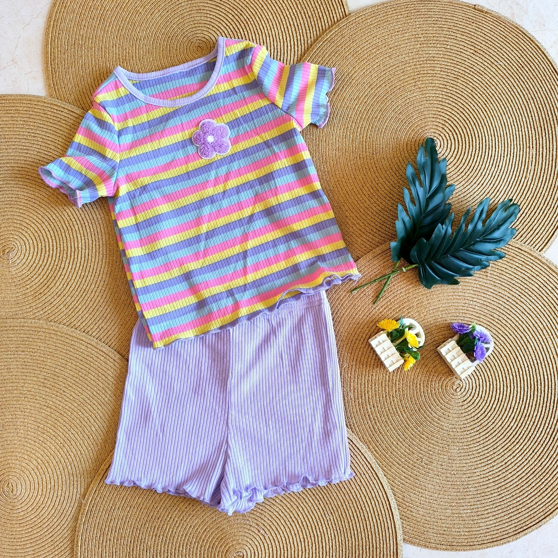 Colorful Striped Set - Purple